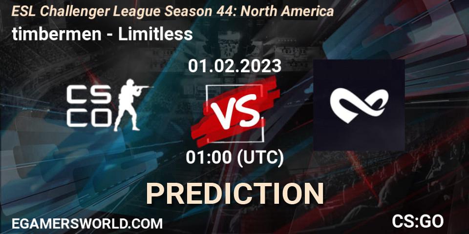 timbermen - Limitless: ennuste. 01.02.23, CS2 (CS:GO), ESL Challenger League Season 44: North America