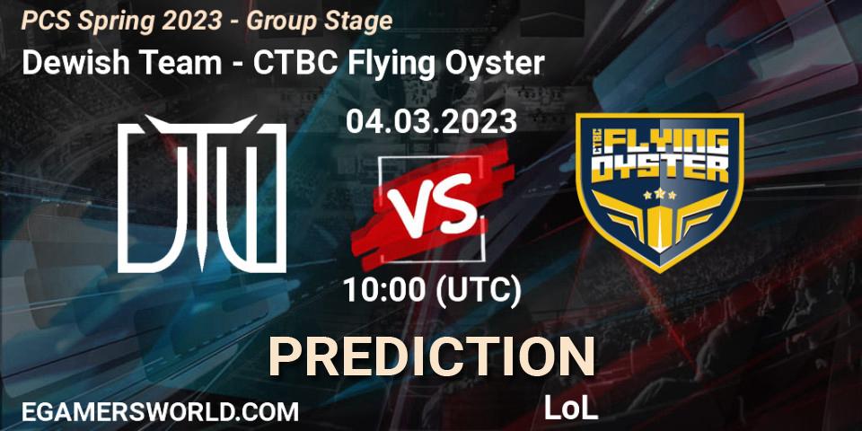 Dewish Team - CTBC Flying Oyster: ennuste. 12.02.2023 at 12:00, LoL, PCS Spring 2023 - Group Stage
