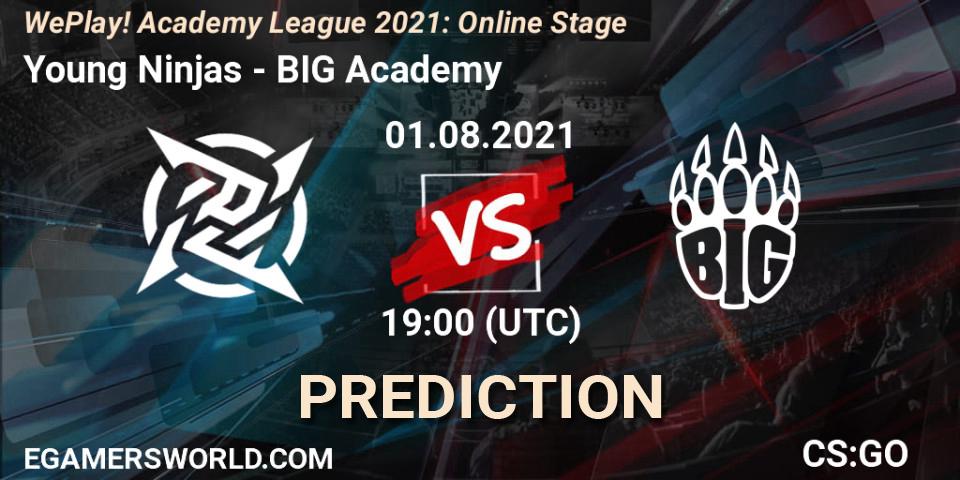Young Ninjas - BIG Academy: ennuste. 01.08.2021 at 19:00, Counter-Strike (CS2), WePlay Academy League Season 1: Online Stage