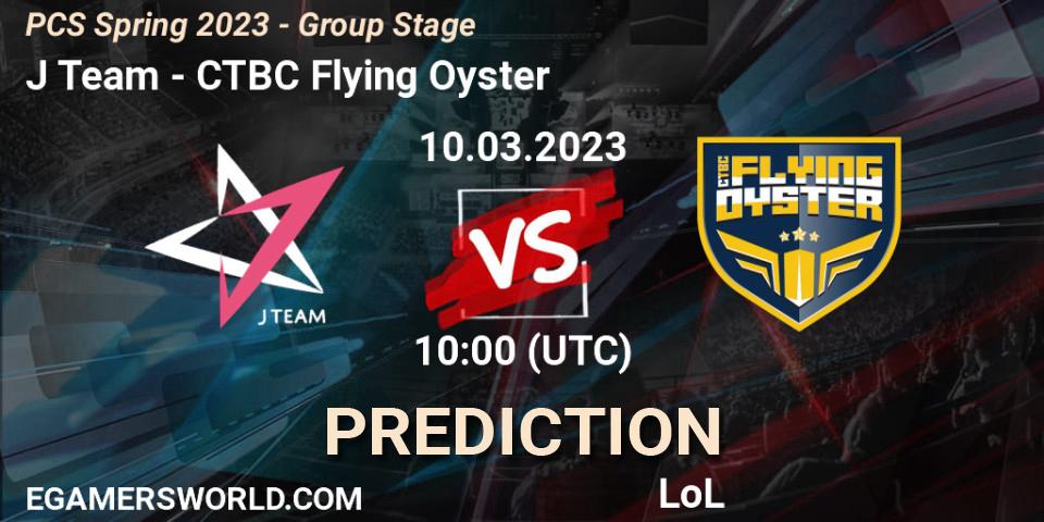 J Team - CTBC Flying Oyster: ennuste. 18.02.2023 at 12:20, LoL, PCS Spring 2023 - Group Stage