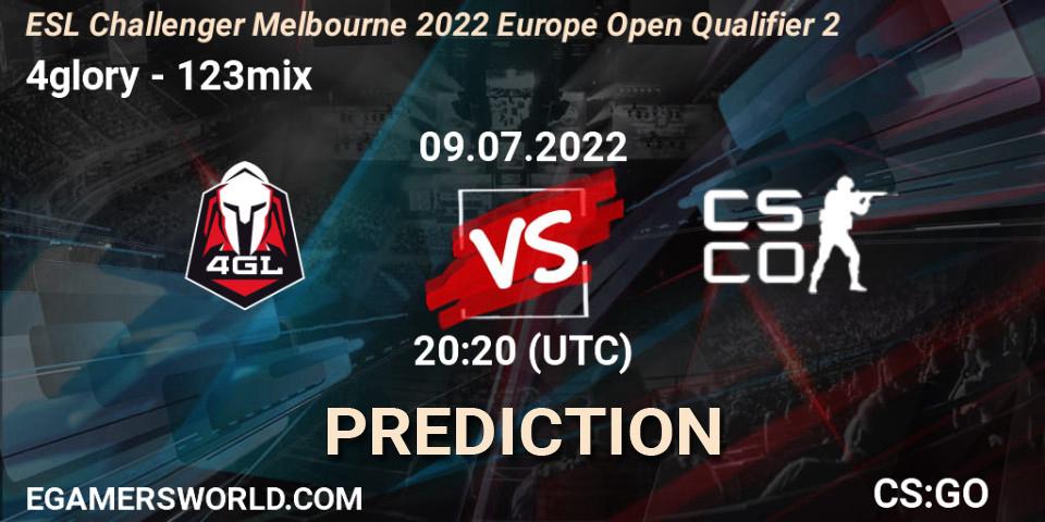 4glory - 123mix: ennuste. 09.07.2022 at 20:20, Counter-Strike (CS2), ESL Challenger Melbourne 2022 Europe Open Qualifier 2