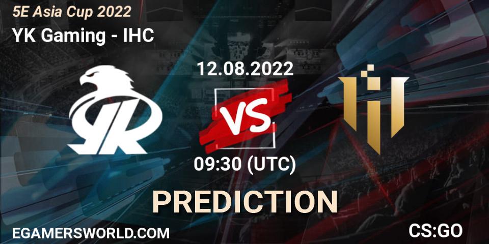 YK Gaming - IHC: ennuste. 12.08.2022 at 09:30, Counter-Strike (CS2), 5E Asia Cup 2022