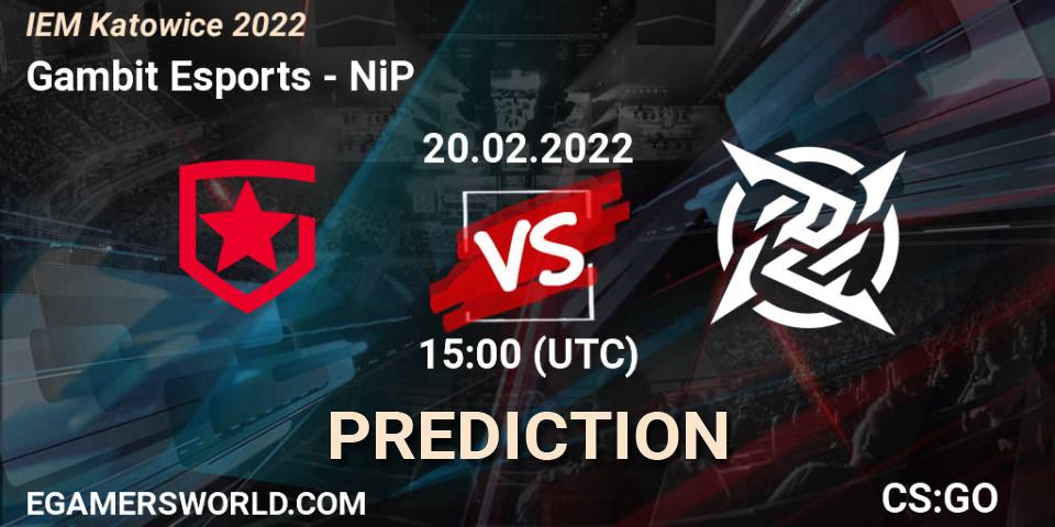 Gambit Esports - NiP: ennuste. 20.02.22, CS2 (CS:GO), IEM Katowice 2022