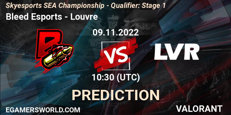 Bleed Esports - Louvre: ennuste. 09.11.2022 at 11:45, VALORANT, Skyesports SEA Championship - Qualifier: Stage 1
