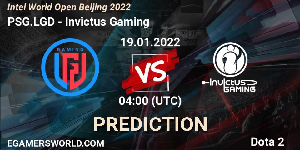 PSG.LGD - Invictus Gaming: ennuste. 19.01.2022 at 04:04, Dota 2, Intel World Open Beijing 2022