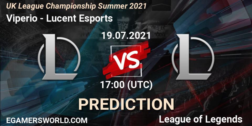 Viperio - Lucent Esports: ennuste. 19.07.2021 at 17:00, LoL, UK League Championship Summer 2021
