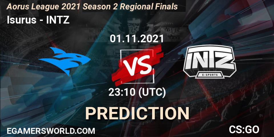 Isurus - INTZ: ennuste. 01.11.2021 at 23:10, Counter-Strike (CS2), Aorus League 2021 Season 2 Regional Finals