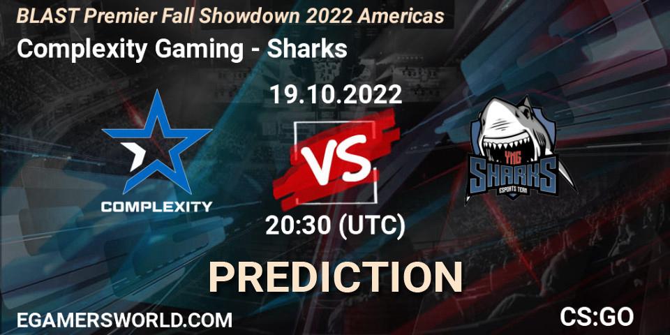 Complexity Gaming - Sharks: ennuste. 19.10.2022 at 22:00, Counter-Strike (CS2), BLAST Premier Fall Showdown 2022 Americas