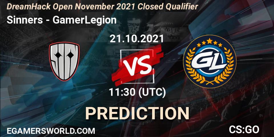 Sinners - GamerLegion: ennuste. 21.10.2021 at 11:30, Counter-Strike (CS2), DreamHack Open November 2021 Closed Qualifier