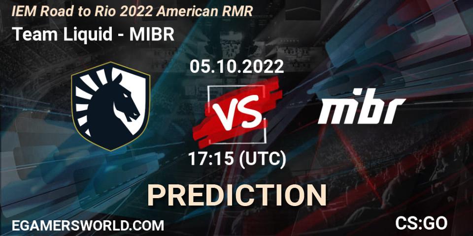 Team Liquid - MIBR: ennuste. 05.10.22, CS2 (CS:GO), IEM Road to Rio 2022 American RMR