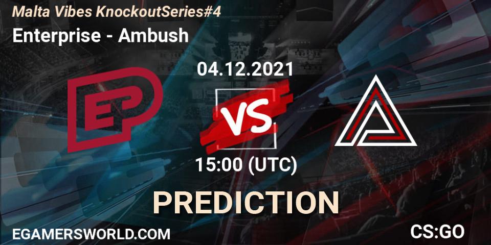 Enterprise - Ambush: ennuste. 04.12.2021 at 15:00, Counter-Strike (CS2), Malta Vibes Knockout Series #4