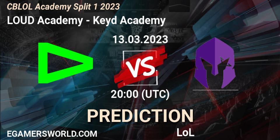 LOUD Academy - Keyd Academy: ennuste. 13.03.2023 at 20:00, LoL, CBLOL Academy Split 1 2023