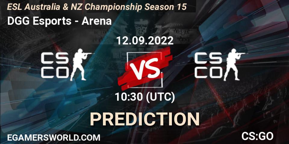 DGG Esports - Arena Esports: ennuste. 12.09.2022 at 10:40, Counter-Strike (CS2), ESL ANZ Champs Season 15