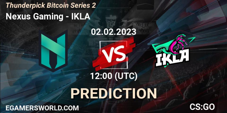Nexus Gaming - IKLA: ennuste. 02.02.23, CS2 (CS:GO), Thunderpick Bitcoin Series 2