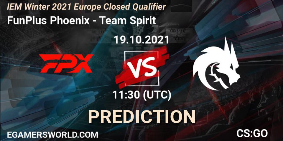 FunPlus Phoenix - Team Spirit: ennuste. 19.10.2021 at 11:30, Counter-Strike (CS2), IEM Winter 2021 Europe Closed Qualifier
