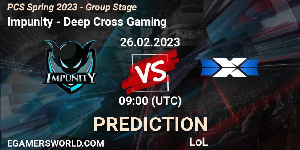 Impunity - Deep Cross Gaming: ennuste. 05.02.23, LoL, PCS Spring 2023 - Group Stage