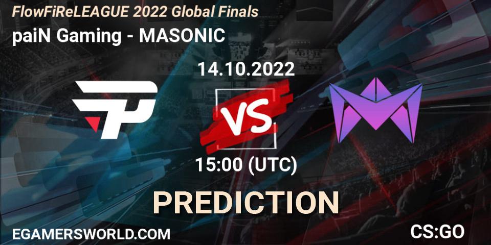 paiN Gaming - MASONIC: ennuste. 14.10.22, CS2 (CS:GO), FlowFiReLEAGUE 2022 Global Finals