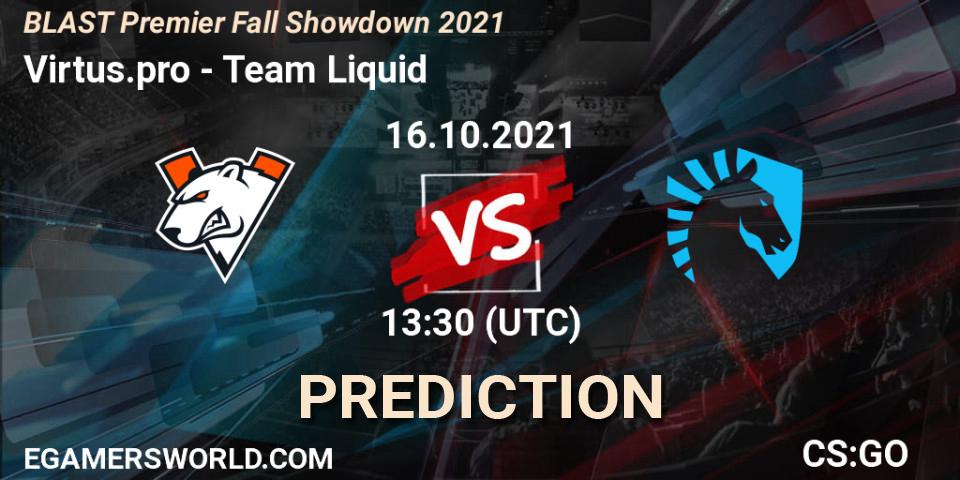 Virtus.pro - Team Liquid: ennuste. 16.10.2021 at 17:45, Counter-Strike (CS2), BLAST Premier Fall Showdown 2021