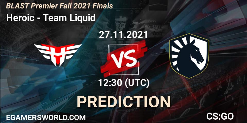 Heroic - Team Liquid: ennuste. 27.11.2021 at 12:30, Counter-Strike (CS2), BLAST Premier Fall 2021 Finals