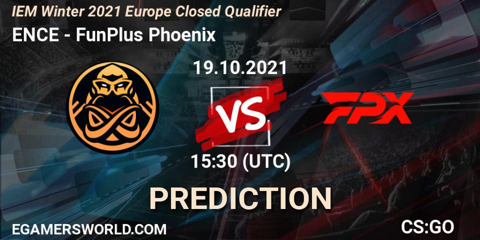 ENCE - FunPlus Phoenix: ennuste. 19.10.2021 at 15:30, Counter-Strike (CS2), IEM Winter 2021 Europe Closed Qualifier