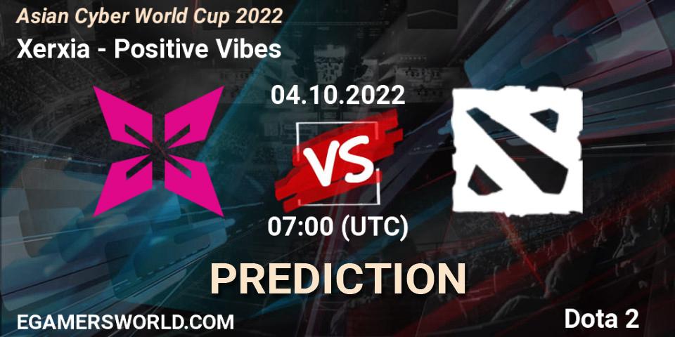 Xerxia - Positive Vibes: ennuste. 04.10.2022 at 07:06, Dota 2, Asian Cyber World Cup 2022