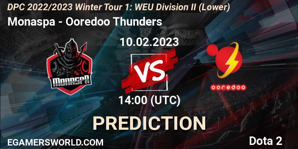 Monaspa - Ooredoo Thunders: ennuste. 10.02.23, Dota 2, DPC 2022/2023 Winter Tour 1: WEU Division II (Lower)