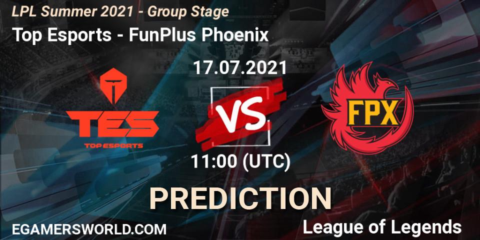 Top Esports - FunPlus Phoenix: ennuste. 17.07.2021 at 12:45, LoL, LPL Summer 2021 - Group Stage