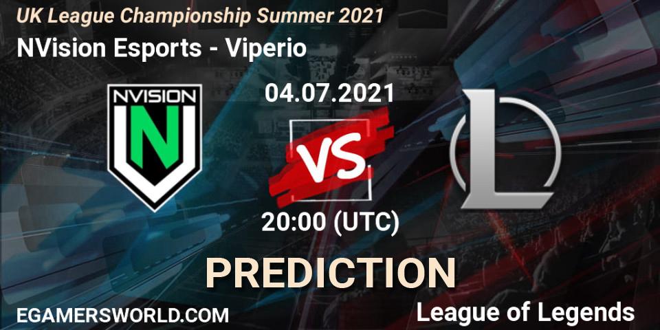 NVision Esports - Viperio: ennuste. 04.07.2021 at 20:00, LoL, UK League Championship Summer 2021