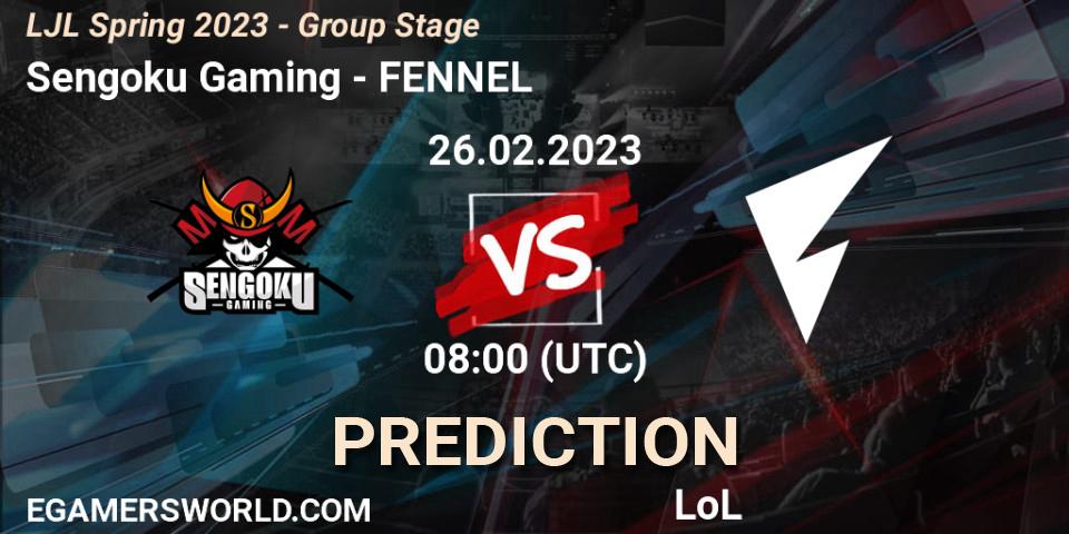 Sengoku Gaming - FENNEL: ennuste. 26.02.2023 at 08:00, LoL, LJL Spring 2023 - Group Stage