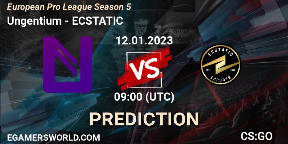 Ungentium - ECSTATIC: ennuste. 12.01.2023 at 09:00, Counter-Strike (CS2), European Pro League Season 5