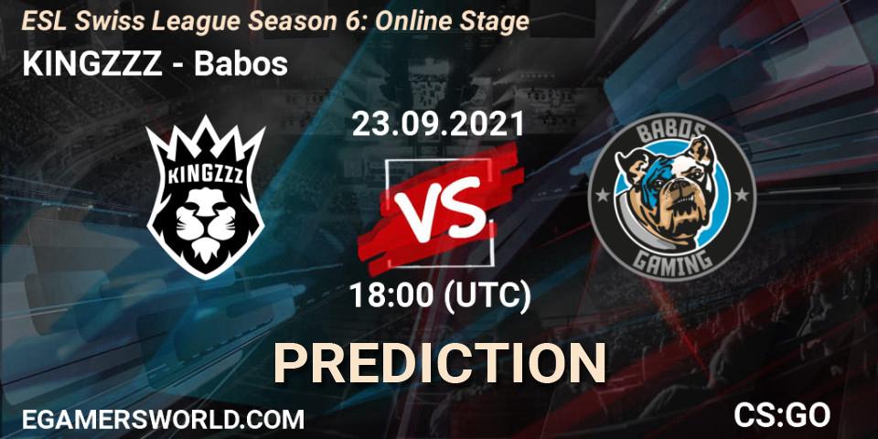 KINGZZZ - Babos: ennuste. 23.09.2021 at 18:00, Counter-Strike (CS2), ESL Swiss League Season 6: Online Stage