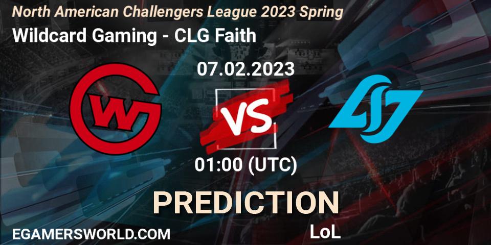 Wildcard Gaming - CLG Faith: ennuste. 07.02.23, LoL, NACL 2023 Spring - Group Stage