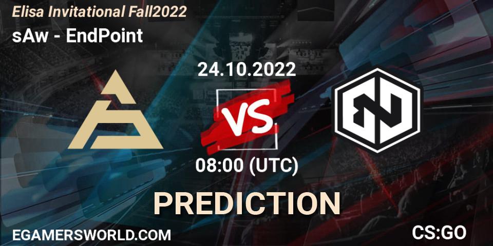 sAw - EndPoint: ennuste. 24.10.2022 at 08:00, Counter-Strike (CS2), Elisa Invitational Fall 2022