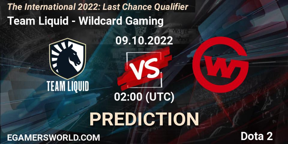 Team Liquid - Wildcard Gaming: ennuste. 09.10.22, Dota 2, The International 2022: Last Chance Qualifier