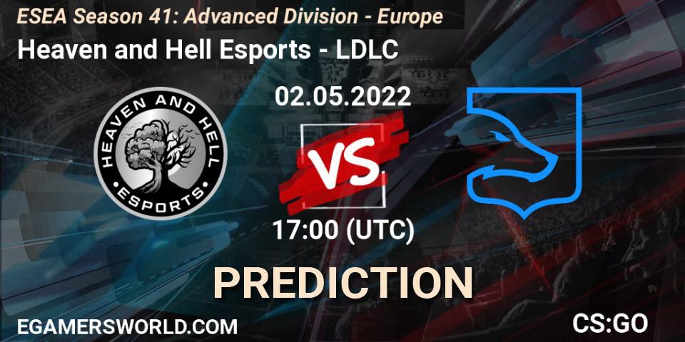 Heaven and Hell Esports - LDLC: ennuste. 02.05.2022 at 17:00, Counter-Strike (CS2), ESEA Season 41: Advanced Division - Europe