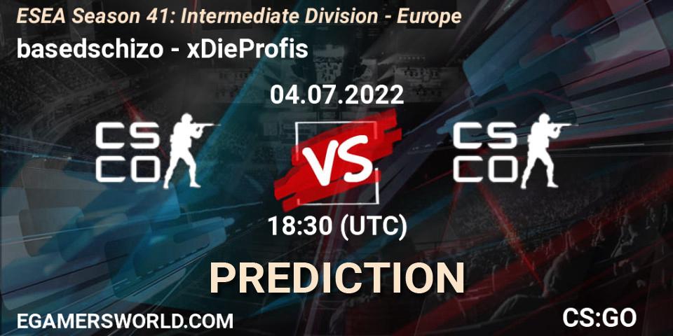 basedschizo - SPARX ESPORTS: ennuste. 04.07.2022 at 18:00, Counter-Strike (CS2), ESEA Season 41: Intermediate Division - Europe