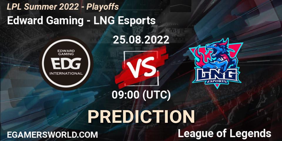 Edward Gaming - LNG Esports: ennuste. 25.08.2022 at 09:00, LoL, LPL Summer 2022 - Playoffs
