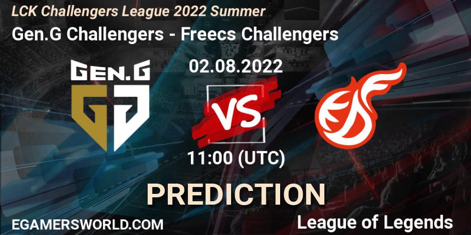 Gen.G Challengers - Freecs Challengers: ennuste. 02.08.2022 at 11:00, LoL, LCK Challengers League 2022 Summer