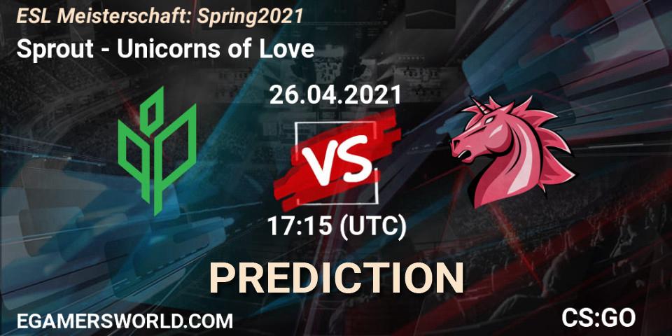 Sprout - Unicorns of Love: ennuste. 26.04.2021 at 17:15, Counter-Strike (CS2), ESL Meisterschaft: Spring 2021