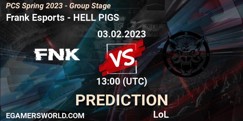 Frank Esports - HELL PIGS: ennuste. 03.02.2023 at 13:40, LoL, PCS Spring 2023 - Group Stage