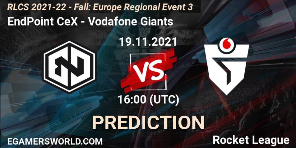 EndPoint CeX - Vodafone Giants: ennuste. 19.11.2021 at 16:00, Rocket League, RLCS 2021-22 - Fall: Europe Regional Event 3