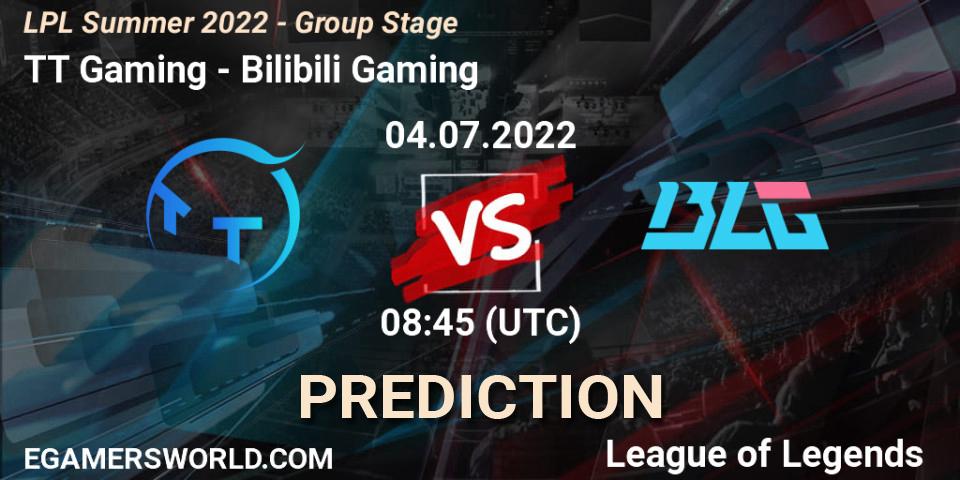 TT Gaming - Bilibili Gaming: ennuste. 04.07.2022 at 09:00, LoL, LPL Summer 2022 - Group Stage
