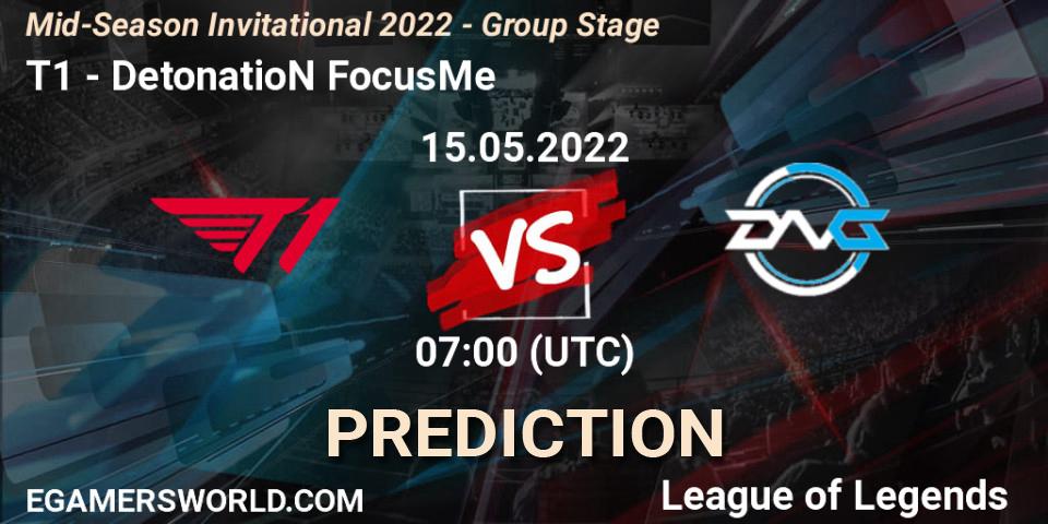 T1 - DetonatioN FocusMe: ennuste. 12.05.2022 at 13:00, LoL, Mid-Season Invitational 2022 - Group Stage