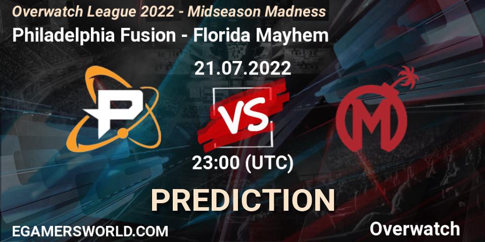 Philadelphia Fusion - Florida Mayhem: ennuste. 22.07.22, Overwatch, Overwatch League 2022 - Midseason Madness