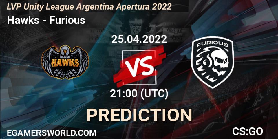 Hawks - Furious: ennuste. 25.04.22, CS2 (CS:GO), LVP Unity League Argentina Apertura 2022