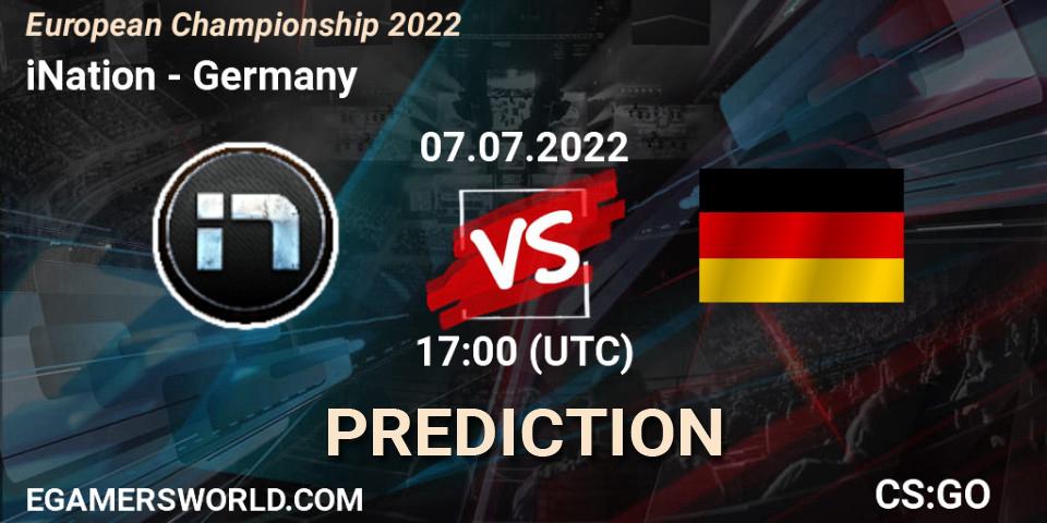 iNation - Germany: ennuste. 07.07.2022 at 17:00, Counter-Strike (CS2), European Championship 2022