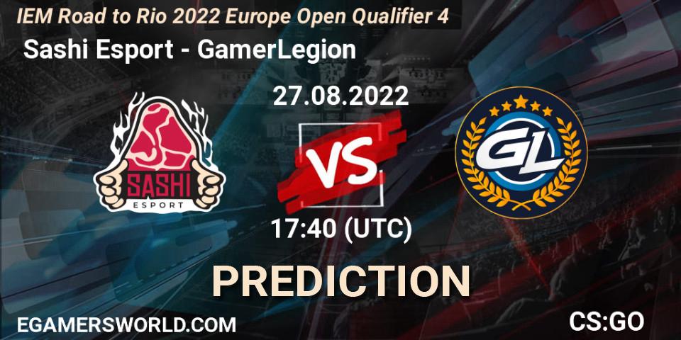  Sashi Esport - GamerLegion: ennuste. 27.08.2022 at 17:40, Counter-Strike (CS2), IEM Road to Rio 2022 Europe Open Qualifier 4