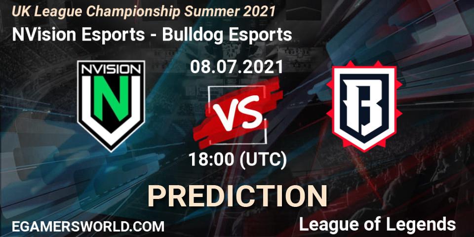 NVision Esports - Bulldog Esports: ennuste. 08.07.2021 at 18:00, LoL, UK League Championship Summer 2021