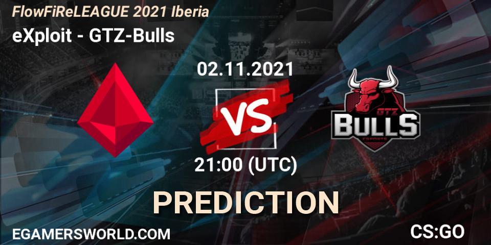 eXploit - GTZ-Bulls: ennuste. 02.11.21, CS2 (CS:GO), FlowFiReLEAGUE 2021 Iberia