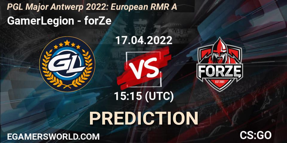 GamerLegion - forZe: ennuste. 17.04.2022 at 16:35, Counter-Strike (CS2), PGL Major Antwerp 2022: European RMR A